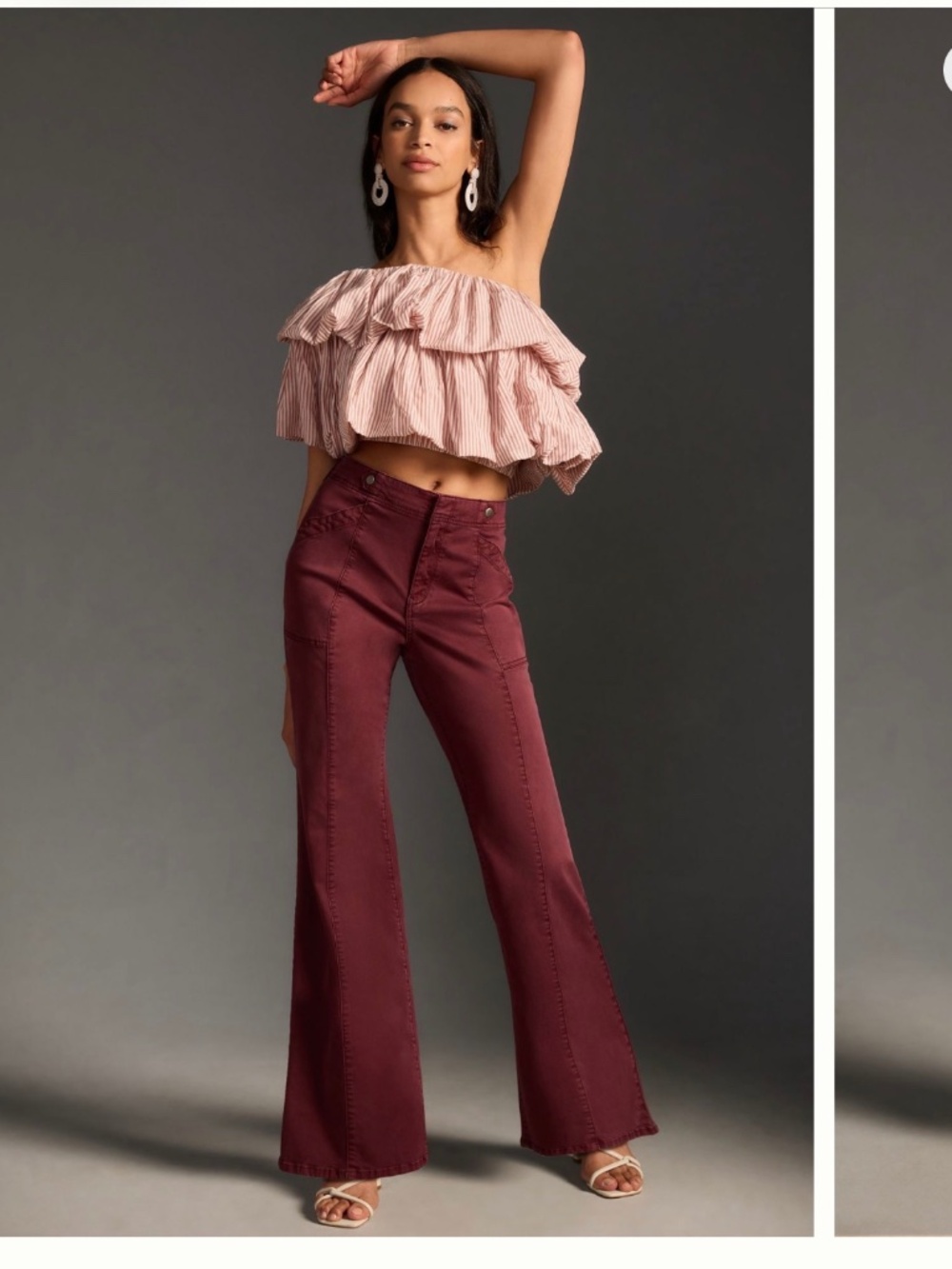 Anthropologie Pilcro Low-Rise Utility Demilune Pants - Plum
